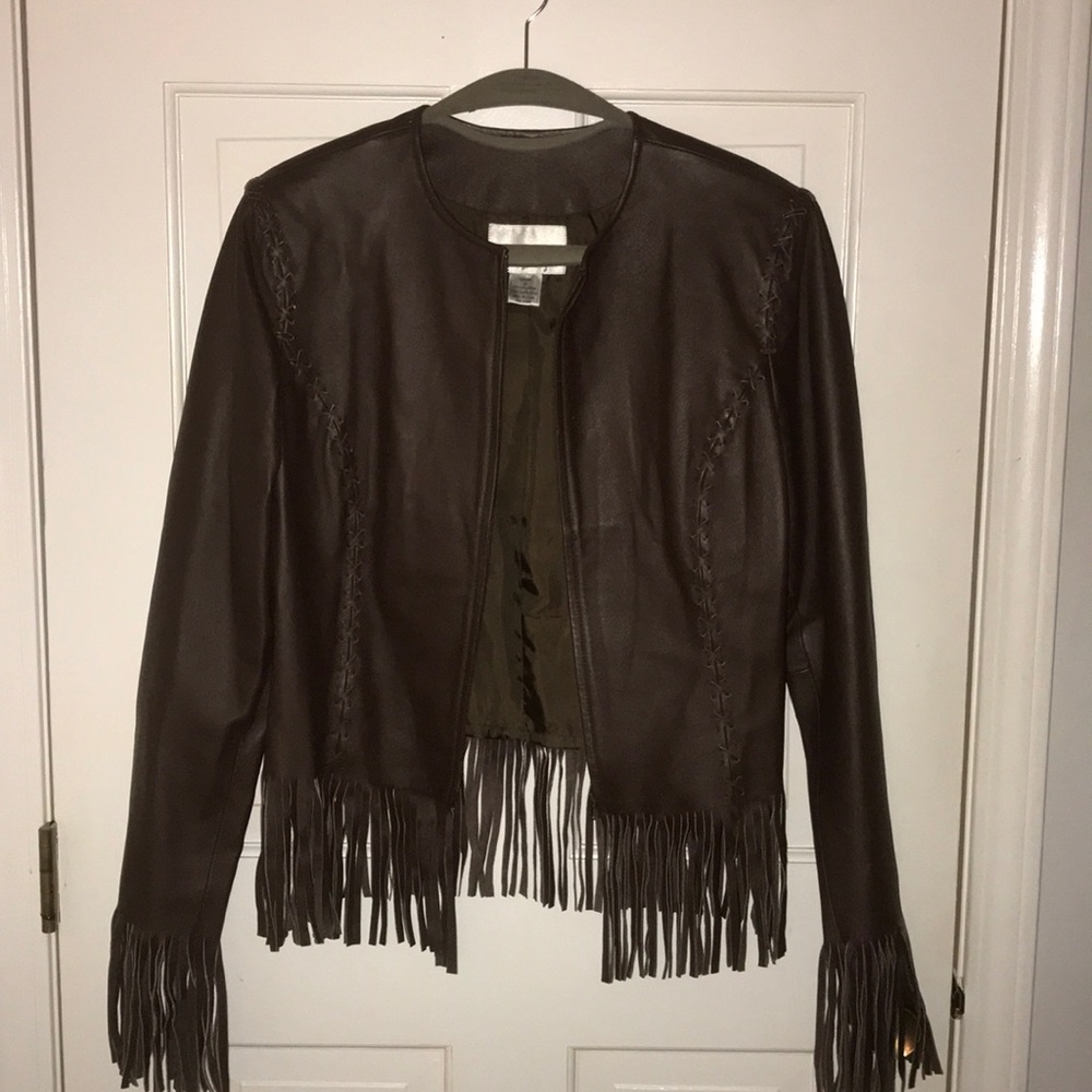 100% Genuine Leather fringe jacket